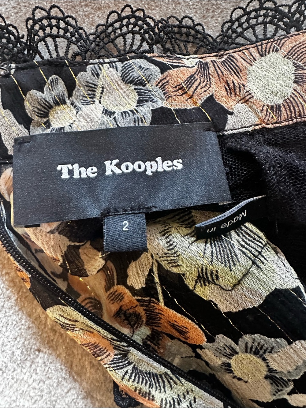 The Kooples Black Sheer Floral Lace Blouse - Picture 7 of 7